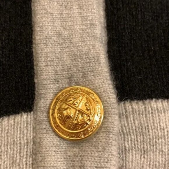 Charter Club black and cream button down cashmere cardigan sweater size L - Picture 4 of 5